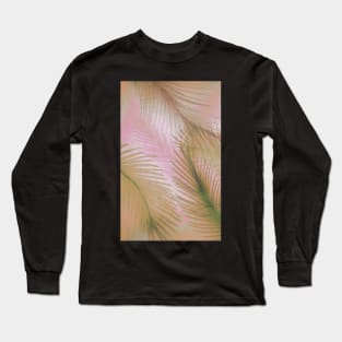 PRETTY PINK FEATHER PALM LEAF DECO POSTER EXOTIC BEACH ART PRINT Long Sleeve T-Shirt